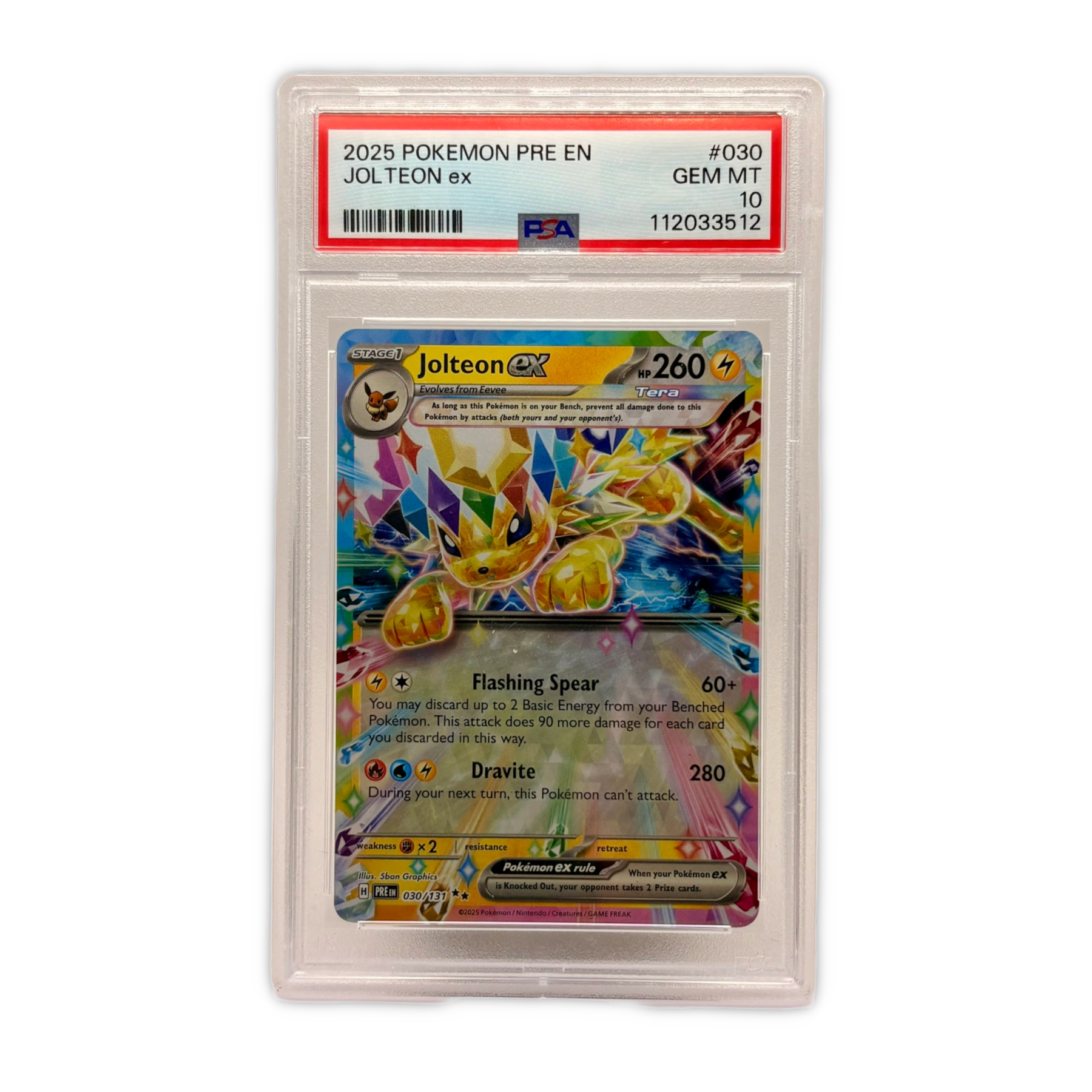 2025 Jolteon ex #30 PSA 10  Gem Mint Prismatische Entwicklungen Sammelkarte
