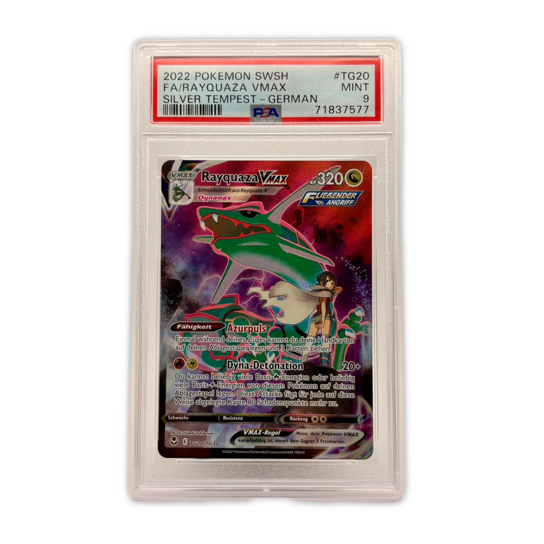 2022 Rayquaza VMAX #TG20 PSA 9 Mint Silver Tempest Sammelkarte